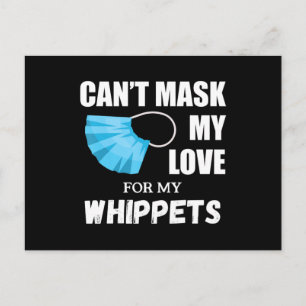 Kant Masker Mijn liefde voor Whippet, Hondenliefhe Briefkaart