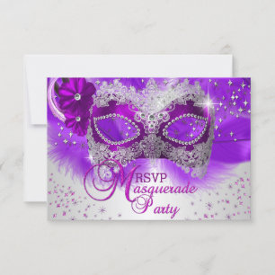 Kant Masker Paarse Zilveren Masquerade RSVP