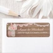 Kant Mason Jar & Wood bruiloft Adresetiketten Etiket (Insitu)