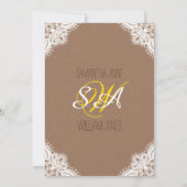 Kant Mason Jar Zonnebloem Rustiek Vrijgezellenfees Kaart (Achterkant)