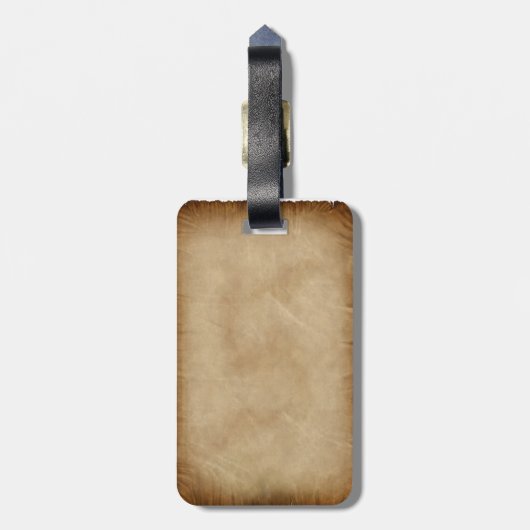 Kant met handtekening en kompas bagagelabel (Achterkant verticaal)