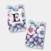 Kant met monogram bloem roze paarse viooltjes bloe badge (Voor- en achterkant)