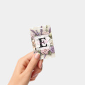 Kant met monogram bloemendecor paarse rozen lavend badge (Handheld)