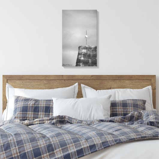 Kant met Storm in achtergrondcanvas afdrukken (Insitu (Slaapkamer))