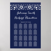 Kant | Monogram bruiloft 20-tafels Zetel Poster (Voorkant)