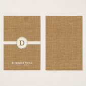 Kant Monogram Burlap Oorbel/Sieraden Display Visitekaartje (Voorkant /achterkant)