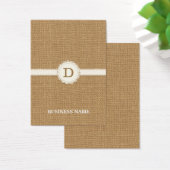 Kant Monogram Burlap Oorbel/Sieraden Display Visitekaartje (Bureau)