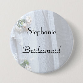  kant, naam, Bridesmaid Button Pin