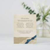 Kant, Navy Bow en Burlap Informatie Kaart (Staand voorkant)