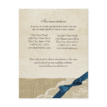  Kant, Navy Bow en Burlap Informatie Kaart