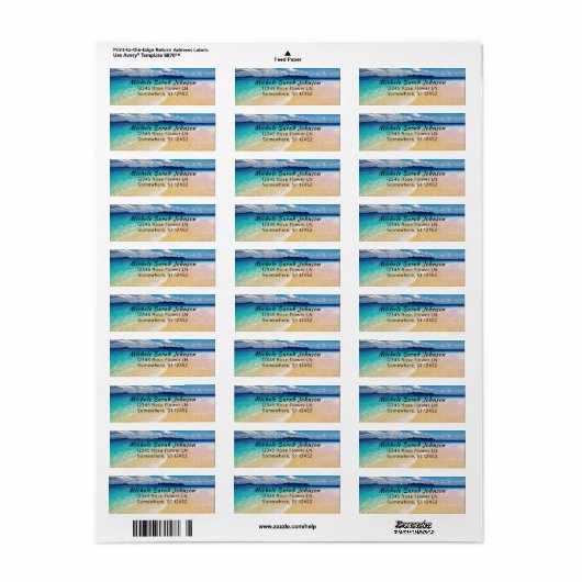 Kant & Ocean Destination Return Address Label (Full Sheet)