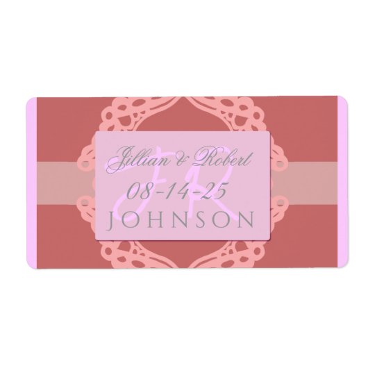 Kant ontwerp Trouwlabel Etiket (Voorkant)