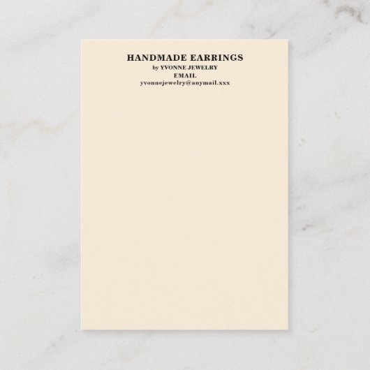 Kant Oorbel Sieraden Houder Kaart Visitekaartje (Achterkant)