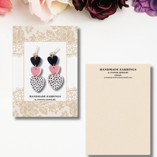 Kant Oorbel Sieraden Houder Kaart Visitekaartje