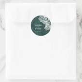 Kant op Emerald Green Faux Velvet Wedding Ronde Sticker (Tas)