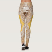 Kant op gele AI-kunst Leggings (Achterkant)