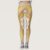 Kant op gele AI-kunst Leggings (Voorkant)