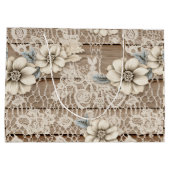  kant op hout bruidsmeisje/Bloemenmeisje Groot Cadeauzakje (Achterkant)