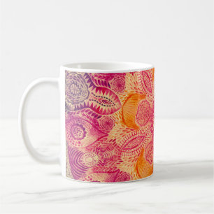 Kant Ornament Mandala: Ronde Waterverf Ontwerp Koffiemok
