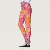 Kant Ornament Mandala: Ronde Waterverf Ontwerp Leggings (Links)