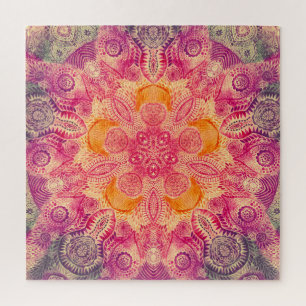 Kant Ornament Mandala: Ronde Waterverf Ontwerp Legpuzzel