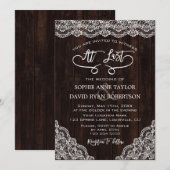  kant oude schuur handschrift bruiloft kaart (Voorkant / Achterkant)