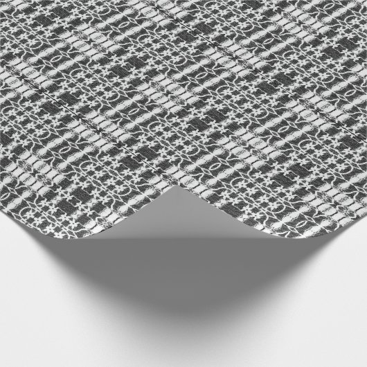 Kant over zwart bruids bruiloft cadeaupapier (Hoek)