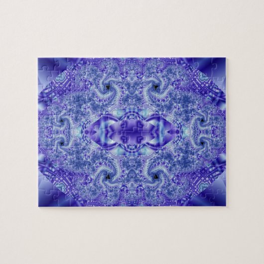 Kant | Paarse en witte fractale kunst Legpuzzel (Horizontaal)