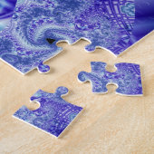 Kant | Paarse en witte fractale kunst Legpuzzel (Zijkant)