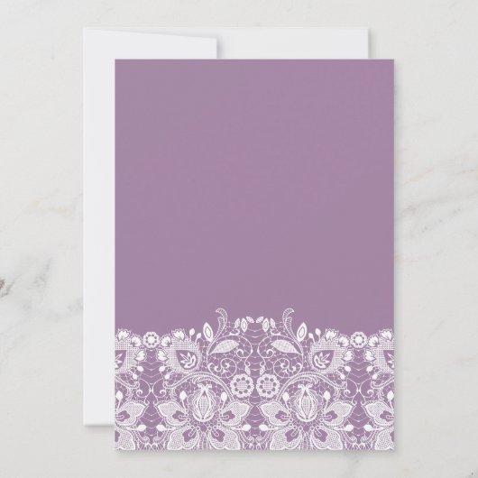  Kant Paarse Quinceanera Uitnodiging (Achterkant)