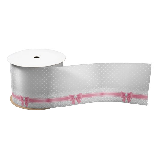 Kant, parels, zilver, wit, gierig, trendy, , chic satijnen lint (Spoel)