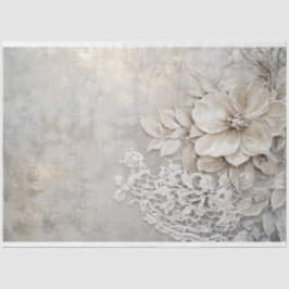 Kant patina, en Floral embossment Tissuepapier