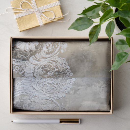 Kant Patina, getextureerde beige achtergrond Tissuepapier (Geschenk)