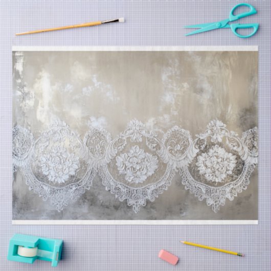 Kant Patina, getextureerde beige achtergrond Tissuepapier (Craft)