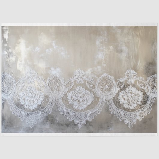 Kant Patina, getextureerde beige achtergrond Tissuepapier (Voorkant)