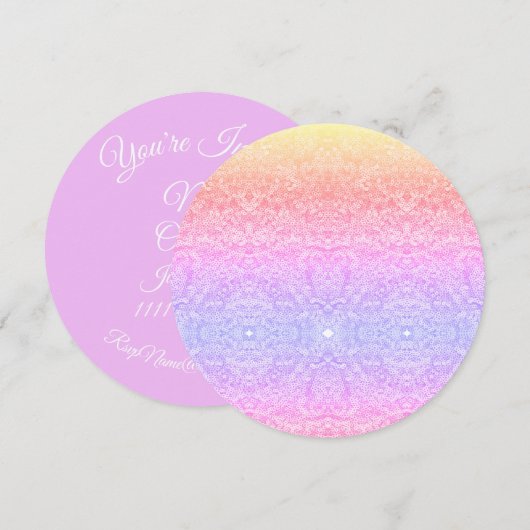 Kant patroon gradiënt roze goud paarse kaart (Voorkant / Achterkant)