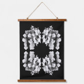 Kant Pet hortensia zwart-wit Abstract Hangend Wandkleed (Voorkant)