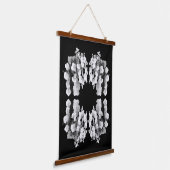 Kant Pet hortensia zwart-wit Abstract Hangend Wandkleed (Gebogen)