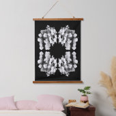 Kant Pet hortensia zwart-wit Abstract Hangend Wandkleed (Slaapkamer)