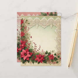 kant Poinsettia Lijst Scrapbook Papier