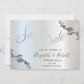 kant rand zilver Sla de datum Save The Date (Voorkant)