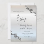  kant rand zilveren bruiloft kaart (Voorkant)