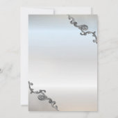 kant rand zilveren bruiloft kaart (Achterkant)