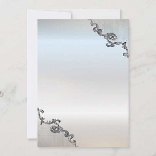  kant rand zilveren bruiloft kaart (Achterkant)
