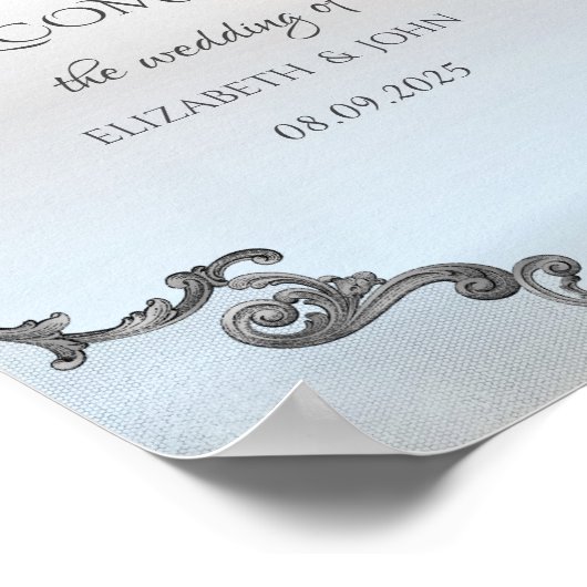  kant rand zilveren bruiloft poster (Hoek)
