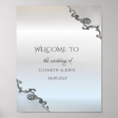  kant rand zilveren bruiloft poster (Voorkant)