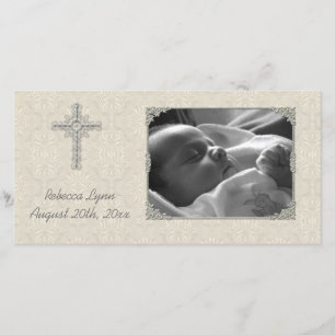 Kant Religieuze Fotokaart in Crème Aankondiging