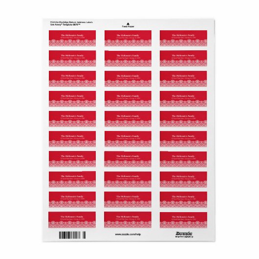 Kant (rood) etiket (Full Sheet)