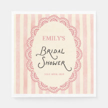 Kant Roze Bruiloft Aandacht Servetten Vintage