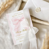 Kant Roze Strik Bruiloft Feest Elegant Kaart